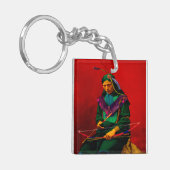 Porte-clés Cherokee Native American Pop Art (Devant gauche)