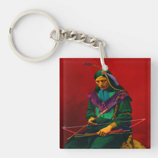 Porte-clés Cherokee Native American Pop Art (Devant)