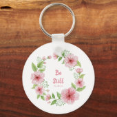Porte-clés Cherry Blossom Wreath "Be Still" (Recto)