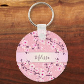 Porte-clés Cherry Blossoms Parties scintillant rose Ajouter u (Recto)