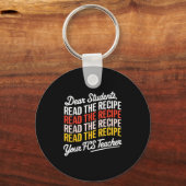 Porte-clés Chers Étudiants, Lisez La Recette Votre Professeur (Recto)