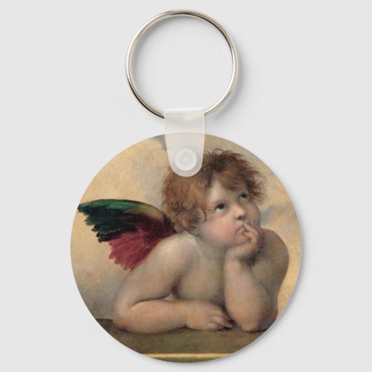 Porte-clés Cherub de Sistine Madonna par Raphael (Recto)