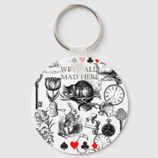 Porte-clés Cheshire Chat classique alice au merveilleux fou (Recto)