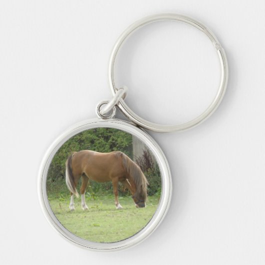 Porte-clés Chestnut Brown Horse Grazing Keychain (Devant)