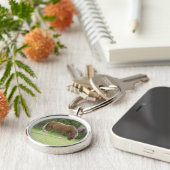 Porte-clés Chestnut Brown Horse Grazing Keychain (Côté)