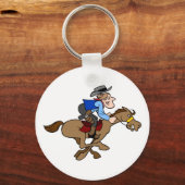 Porte-clés Cheval Animé Coule Cartoon Cowboy Tenant (Recto)