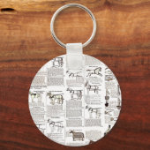 Porte-clés Cheval Antique Publicité Journal Art (Recto)