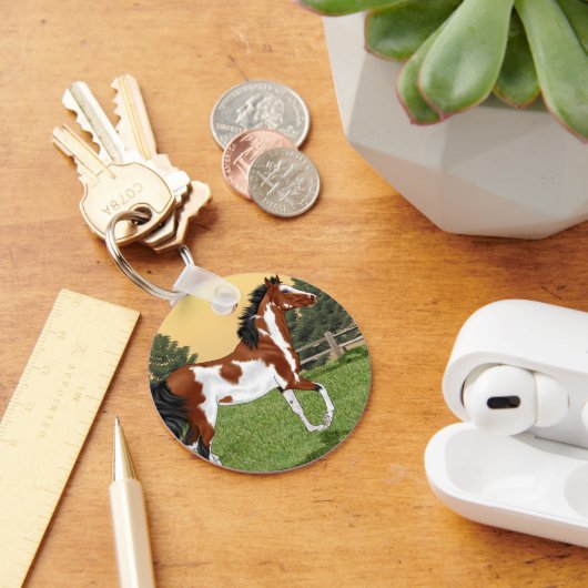 Porte-clés Cheval arabe de la baie et de l'épine blanche (Bureau)