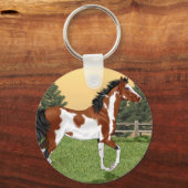 Porte-clés Cheval arabe de la baie et de l'épine blanche (Recto)