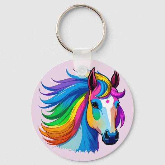 Porte-clés Cheval arc-en-ciel (Recto)
