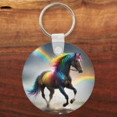 Porte-clés Cheval Arc-En-Ciel Et Danse De Pluie Arc-En-Ciel, (Recto)