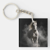 Porte-clés Cheval Blanc Dans La Fumée (Devant)