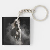 Porte-clés Cheval Blanc Dans La Fumée (Dos)
