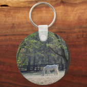 Porte-clés Cheval blanc dans les arbres (Recto)