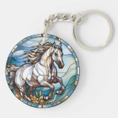 Porte-clés Cheval blanc en verre doux (Dos)