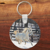 Porte-clés Cheval blanc galopant (Recto)