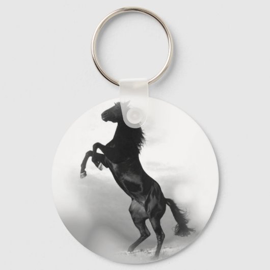 Porte-clés Cheval blanc noir (Recto)