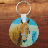 Porte-clés Cheval bleu Denim teinté (Recto)