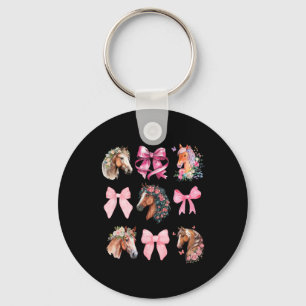 Porte-clés Cheval Coquette équitation Fleur sauvage Cheval éq
