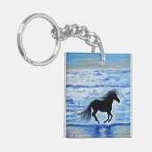 Porte-clés Cheval courir libre par la peinture de mer (Devant gauche)