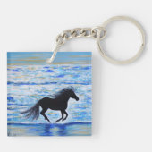 Porte-clés Cheval courir libre par la peinture de mer (Dos)