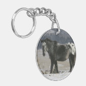 Porte-clés Cheval d'Appaloosa dans la neige (Devant gauche)