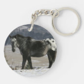 Porte-clés Cheval d'Appaloosa dans la neige (Dos)