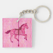 Porte-clés Cheval de carrousel - Fuchsia rose (Dos)