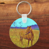 Porte-clés Cheval de couleur rétro (Recto)