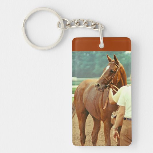 Porte-clés Cheval de course affirmé 1978 de pur sang (Devant)