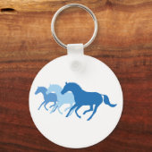 Porte-clés Cheval de course (bleu) (Recto)