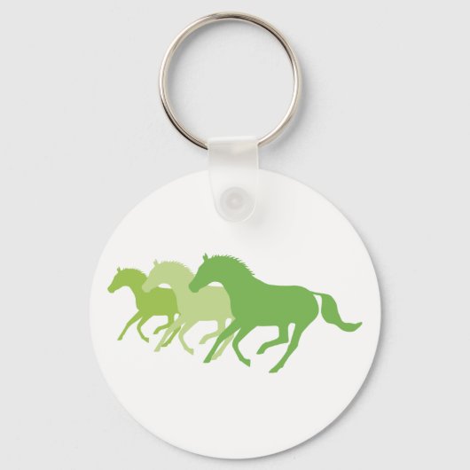 Porte-clés Cheval de course (vert) (Recto)