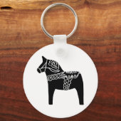 Porte-clés Cheval de Dala noir (Recto)