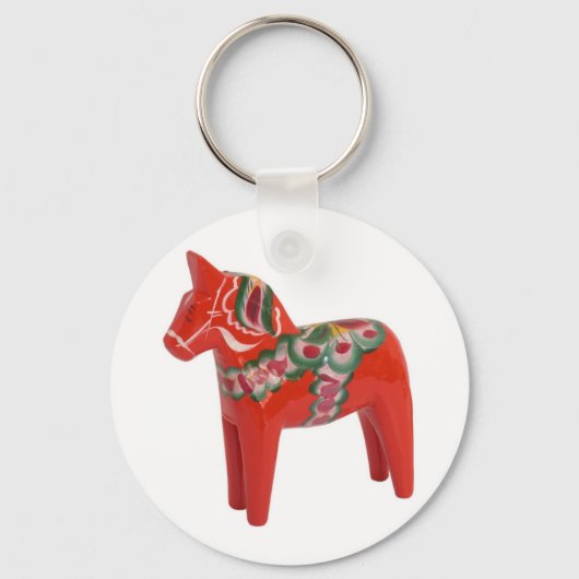 Porte-clés Cheval de Dala suédois Scandinave (Recto)