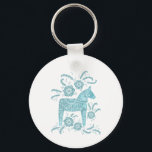 Porte-clés Cheval de Dala suédois Turquoise vert et blanc<br><div class="desc">Illustration traditionnelle suédoise Dala Horse en vert turquoise et blanc. Parfait pour ceux qui aiment les chevaux et tout ce qui est scandinave.</div>