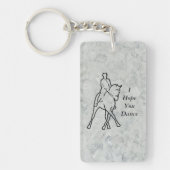 Porte-clés Cheval de dressage et cavalier - demi de passage (Devant)