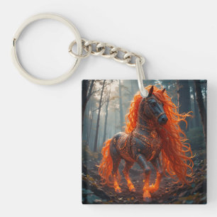 Porte-clés Cheval de Feu Enchanté à la Crinière Vibrante