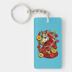Porte-clés Cheval de Feu Rouge – Zodiaque Chinois 2026