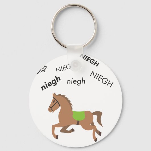 Porte-clés Cheval de Neigh mignon Emoji (Recto)