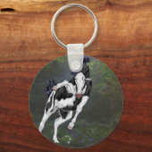 Porte-clés Cheval de peinture à visage noir et blanc (Recto)