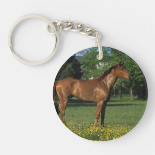 Porte-clés Cheval de pur sang en fleurs
