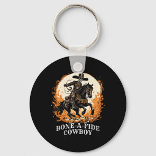 Porte-clés Cheval de Rodéo Halloween Cowboy Éffrayant Skeleto