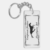 Porte-clés Cheval d'élevage ou de fouille de nom stable (Devant gauche)