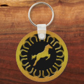 PORTE-CLÉS CHEVAL D'OR ET CHEVAUX (Recto)