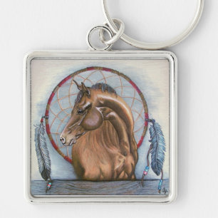 Porte-clés Cheval "DreamLike" et attrapeur de rêve art origin