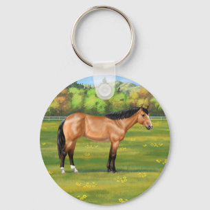 Porte-clés Cheval du Quartier des Dun Buckskin
