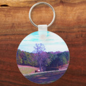 Porte-clés Cheval éloigné dans un champ violet (Recto)