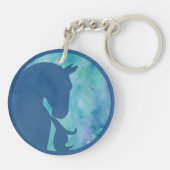 Porte-clés Cheval en Cercle - Bleu (Dos)