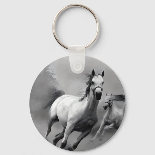 Porte-clés Cheval en course (Recto)
