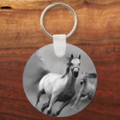 Porte-clés Cheval en course (Recto)
